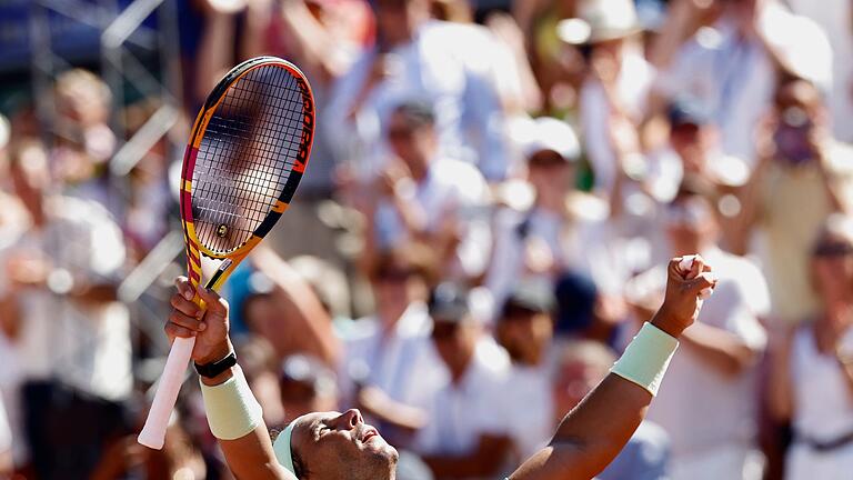 Schweden Tennis Bastad Open       -  Rafael Nadal bejubelt seinen Sieg.