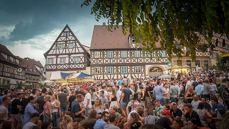 Vom 5. bis 7. August feiert die Stadt Zeil wieder ihr Weinfest (Archivbild, 2022). Neu ist in diesem Jahr eine Sicherheitsabgabe. Und auch der Wein wird etwas teurer.