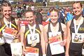 Die frisch gekürten Bayerischen Meisterinnen vom LAZ Kreis Würzburg - Das  Juniorinnen-Quartett  über 4x400m (von links): Martha Killich, Nicole Jansen, Kimberly Herrlein und Matilda Hoos.