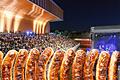 Um die Wurst und weniger um die Musik ging es beim Streit ums Essen zum Würzburger Hafensommer 2023.&nbsp;