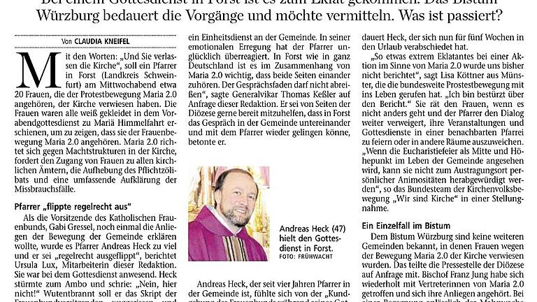 Frauen aus der Kirche geworfen . MP 17.8.19       -  17.8.19: Die Redaktion hat nun die Berichterstattung über die Protestaktion in Forst in der Gesamtausgabe übernommen.