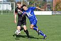 Der FSV Hohenroth (links Jannik Fromm) und der FC Sandberg (rechts Carlos Rottenberger) spielten in der Top-Partie der A-Klasse Rhön 3 2:2.