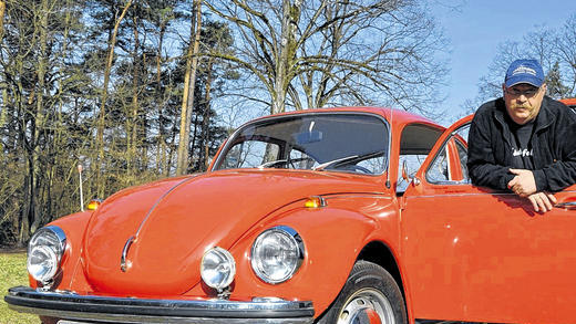 Der Letzte seiner Art: Johann Geißlers Käfer ist das einzige Auto, das in der Stadt mit MAR-Nummernschild herumfährt.