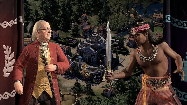 Screenshot vom Spiel &bdquo;Civilization 7&rdquo;       -  Spielende gründen in &bdquo;Civilization 7&rdquo; Städte, führen Krieg oder schließen Bündnisse mit anderen Zivilisationen.
