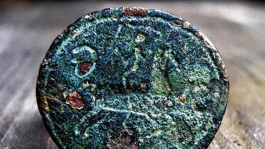 Interessantes Fundstück: Die Schauseite des Siegelrings, den „Schatzsucher“ Klaus Erhard auf einem Acker bei Kleinrheinfeld mithilfe eines Metallsuchgeräts ans Tageslicht befördert hat, zeigt einen Reitersmann auf seinem Pferd, der vermutlich eine Peitsche oder Gerte in der Hand hält. Experten haben den Fund auf die Zeit um 1800 datiert, mit einer möglichen Abweichung von 20 Jahren nach oben und unten. Die Frage, wer der reiche Bauer oder Landmann war, der den Ring verloren hat, beschäftigt Klaus Erhard. Interessantes Fundstück: Die Schauseite des Siegelrings, den „Schatzsucher“ Klaus Erhard auf einem Acker bei Kleinrheinfeld mithilfe eines Metallsuchgeräts ans Tageslicht befördert hat, zeigt einen Reitersmann auf seinem Pferd, der vermutlich eine Peitsche oder Gerte in der Hand hält. Experten haben den Fund auf die Zeit um 1800 datiert, mit einer möglichen Abweichung von 20 Jahren nach oben und unten. Die Frage, wer der reiche Bauer oder Landmann war, der den Ring verloren hat, beschäftigt Klaus Erhard.