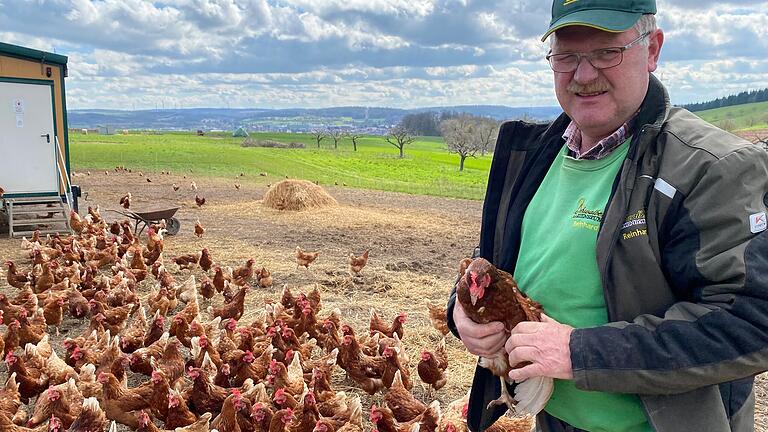 Der mobile Hühnerstall von Reinhard Wolz steht am Ortseingang von Marienbrunn aus Richtung Hafenlohr, auf der Wiese gegenüber des Schwalbenhofs. Der mobile Hühnerstall von Reinhard Wolz steht am Ortseingang von Marienbrunn aus Richtung Hafenlohr, auf der Wiese gegenüber des Schwalbenhofs.