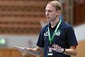 Johannes Heufelder, Trainer der Wölfe Würzburg, mahnt zur Ruhe und wartet darauf, dass die Topteams der Dritten Handball-Liga Süd sich bald gegenseitig die Punkte wegnehmen.