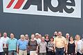 Die Besuchergruppe des SPD-Ortsvereins bei Alde in Euerbach mit Geschäftsführer Christian Reisch links, Landtagskandidat Stefan Rottmann und Ortsvereinsvorsitzendem Jochen Kraft.