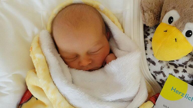 Schöne Träume, Maxim aus Oberstreu. Der Junge ist das 500. Baby, das in diesem Jahr im Helios Klinikum in Meiningen geboren wurde.