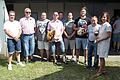 Siegerehrung bei den Schützen in Stierhöfstetten. Im Bild (von links): der Wiesenbronner Schützenmeister Metin Polat, Oberscheinfelds Bürgermeister Peter Sendner Dieter Wondrak (2. Ritter beim Bürgerschießen), Bürgerkönig Fredrich Barthelmeß, Hans Münich, Bernhard Hager (1.Ritter), Johannes Weiß (SVO), Günter Kleinlein (SVO) und Schützenmeisterin Barbara Wagner.
