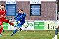 Mit der Brust angenommen und dann volley ins kurze Eck geschossen: Marc Hänschke, nachdem er das erste Tor vorbereitet hatte, erzielte auch den zweiten Treffer den FV 04 Würzburg gegen den 1. SC Feucht.