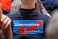 AfD       -  Ein Mitglied der AfD bei einer Veranstaltung in Mainz