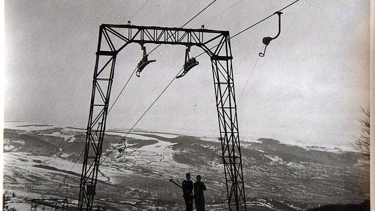 Der Blicklift am Kreuzberg war 1958 der erste Ski-Lift in der Rhön.