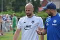 Machte seinen Trainer Stefan Riegler (rechts) glücklich: Mirza Mekic (links, TSV Gochsheim) traf zum siegbringenden 1:0 gegen Unterpleichfeld.
