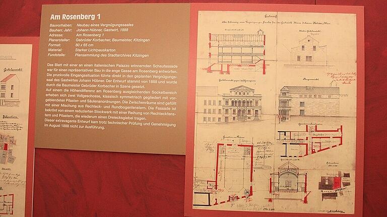 Eigentlich sollte das Kitzinger Roxy Kino am Rosenberg ganz anders aussehen: Geplant war eine Fassade, die an einen italienischen Palazzo erinnert, mit prunkvollem Eingang. Der extravagante Entwurf für das Haus in der engen Gasse wurde zwar genehmigt, aber nie ausgeführt.