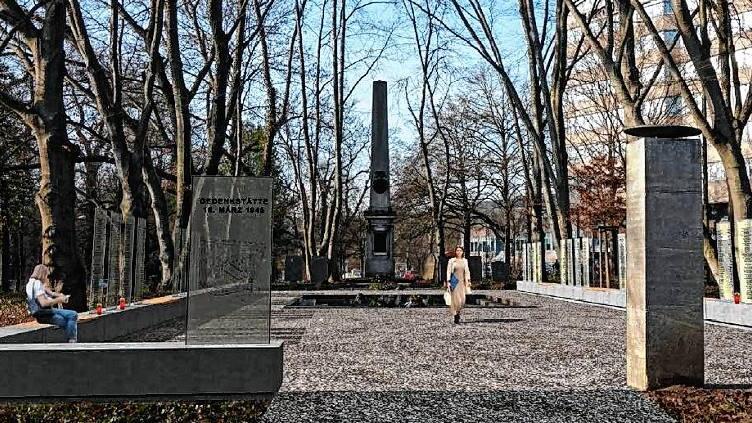 Wenn der Kulturausschuss zustimmt, soll die Anlage um das Denkmal von Fried Heuler am Hauptfriedhof nach einem Entwurf von Matthias Braun zu einem &bdquo;Park des Gedenkens&ldquo; umgestaltet werden.