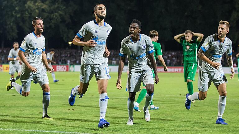 So war's 2018: Der FC 05 Schweinfurt kämpfte im Pokal-Erstrundenspiel großartig, doch am Ende jubelte Bundesligist FC Schalke 04.