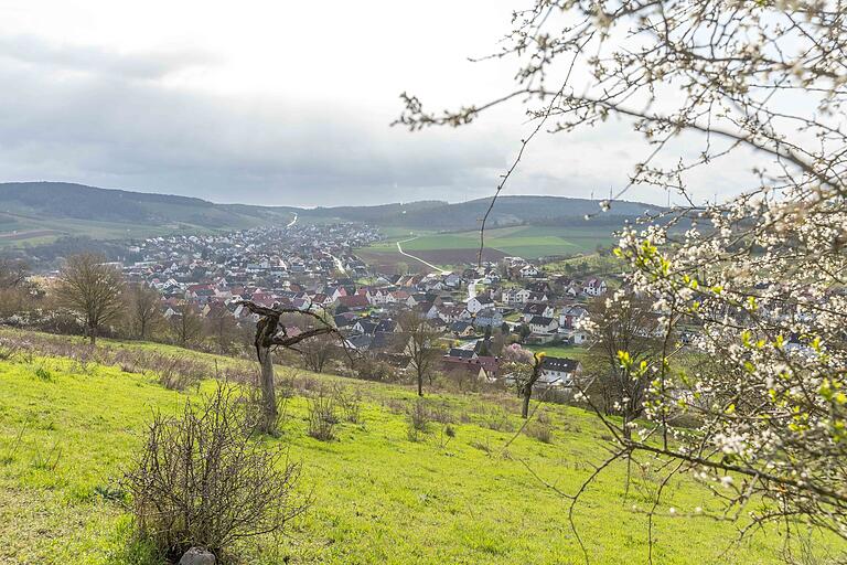 Blick auf Leinach auf der letzten Etappe der Wanderung.