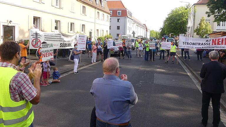 Protest contra P43 vor dem Kolpinghaus in Schweinfurt