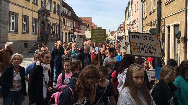 Rund 450 Personen nahmen am Klima-Streik in Haßfurt teil.