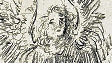 Skeptischer Engel: Lovis Corinth, Initiale I. Engel, um 1920 (Ausschnitt). Skeptischer Engel: Lovis Corinth, Initiale I. Engel, um 1920 (Ausschnitt).