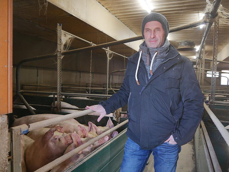 Agrarbetriebswirt Christian Endres hält in&nbsp;Karlstadt-Rohrbach (Lkr. Main-Spessart) 1600 Schweine. Für die einen sei sein Hof ein bäuerlicher Familienbetrieb, sagt der Landwirt, andere würden von Massentierhaltung sprechen.&nbsp;