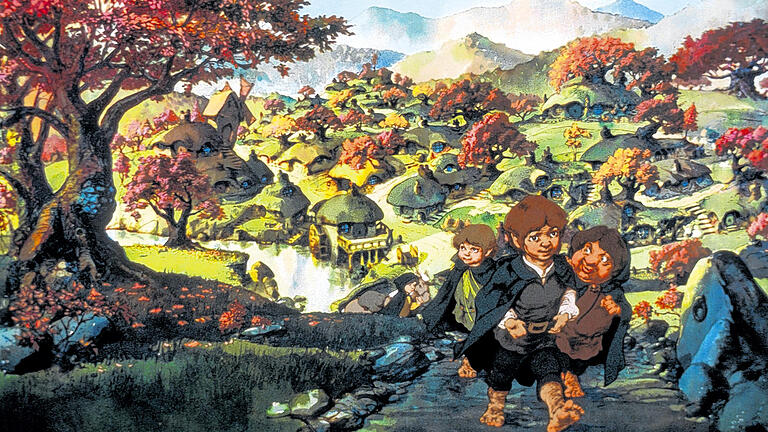 Hobbits unterwegs: Szene aus der Zeichentrickverfilmung von &bdquo;Der Herr der Ringe&ldquo; (USA 1978, Regie: Ralph Bakshi).