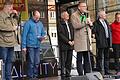 Oberbürgermeister Andreas Starke (Dritter von rechts) trat beim 'Fest der Demokratie' auf. Es war die Veranstaltung gegen den Aufmarsch einer rechten Kleinstpartei in Bamberg.