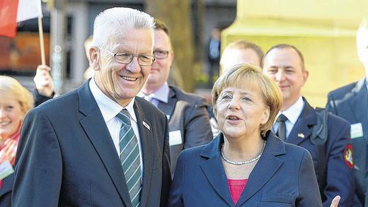 Zwei, die miteinander können: Angela Merkel und Grünen-Ministerpräsident Winfried Kretschmann.