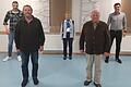 Coronakonformes Ehrungsbild bei der DJK Windheim: im Vordergrund (von links) Winfried Hein, der seit 50 Jahren zur DJK gehört,  und Berthold Bötsch, seit 65 Jahre dabei, im Hintergrund der Vorsitzende Organisation, Cedrik Seeliger, die stellvertretende DJK-Diözesanvorsitzende Karin Müller und der neu gewählte Vorsitzende Wirtschaft, Julian Beck.Thomas Reuß       -  Coronakonformes Ehrungsbild bei der DJK Windheim: im Vordergrund (von links) Winfried Hein, der seit 50 Jahren zur DJK gehört,  und Berthold Bötsch, seit 65 Jahre dabei, im Hintergrund der Vorsitzende Organisation, Cedrik Seeliger, die stellvertretende DJK-Diözesanvorsitzende Karin Müller und der neu gewählte Vorsitzende Wirtschaft, Julian Beck.Thomas Reuß