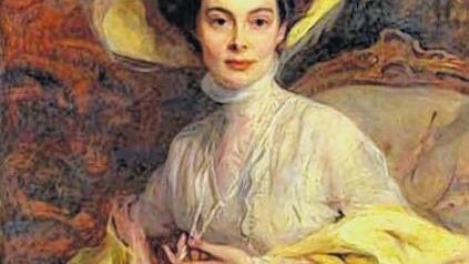 Das offizielle Staatsporträt: Kronprinzessin Cecilie von Preußen, gemalt von Philip Alexius de László 1908. Das Bild ist keineswegs geschmeichelt: Die in Bad Kissingen gestorbene Kronprinzessin war tatsächlich eine gut aussehende Frau, deren Vorliebe für große Hüte einen Trend setzte.