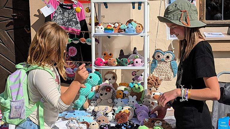 Kinderflohmarkt Bad Kissingen       -  Diese junge Kundin (links) verhandelt mit der Verkäuferin.