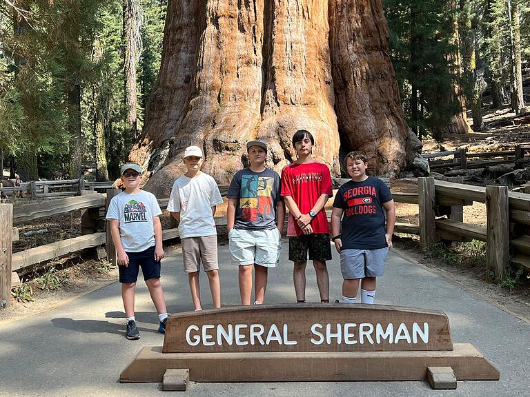Spannende Eindrücke beim Schüleraustausch: Ein Ausflug führte die Jugendlichen in den Sequoia National Park zum 'General Sherman Tree', dem voluminöseste lebenden Baum der Welt. Spannende Eindrücke beim Schüleraustausch: Ein Ausflug führte die Jugendlichen in den Sequoia National Park zum 'General Sherman Tree', dem voluminöseste lebenden Baum der Welt.