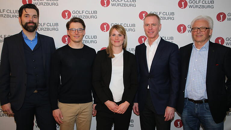 Das neue Präsidium des Golf Clubs Würzburg von links: Frank Engel, Matthias Bauer, Larissa Schattenfroh, Bernhard May, Robert Aßmann.