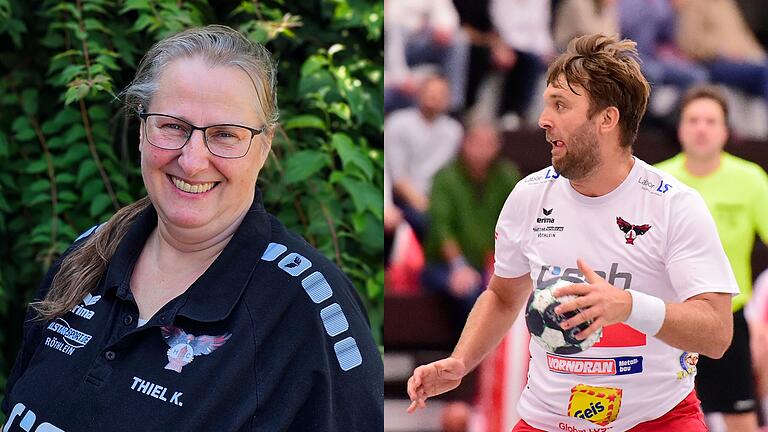 Kerstin Thiel (links) hat den Posten der Geschäftsführerin der HSC Bad Neustadt GmbH &amp; Co. KG übernommen. Michal Panfil (rechts, Archivbild von November 2022) ist neuer Trainer der Oberliga-Nord-Mannschaft.