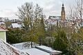 Leicht mit Schnee bedeckt waren die Dächer in Bad Königshofen nach den Schneefällen in Rhön-Grabfeld.