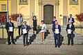 Gruppenfoto von links (1. Reihe, oben): Stellvertretender Landrat Thomas Vizl, Stellvertretende Landrätin Christine Bender, Stellvertretende Landrätin Bettina Bärmann, Landrat Florian Töpper;von links (2. Reihe, unten): Thomas Hemmerich, Friedel Heckenlauer, Gertraud Göb, Peter Pfister und Otto Kunzmann.