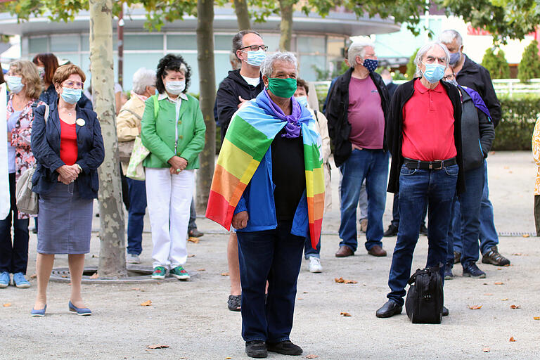 Kundgebung auf dem Schweinfurter Georg-Wichtermann-Platz zum Antikriegstag.