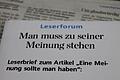 Leserforum: Rückschritt oder Zukunftsorientierung