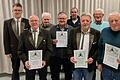 Auf dem Foto 1. Schützenmeister Wolfgang Back, Helmut Brischke, Eberhardt Gehringer, Jürgen Hablowetz, Johannes Then, Ludwig Straub, Helmut Dinkel und Hermann Potschka.