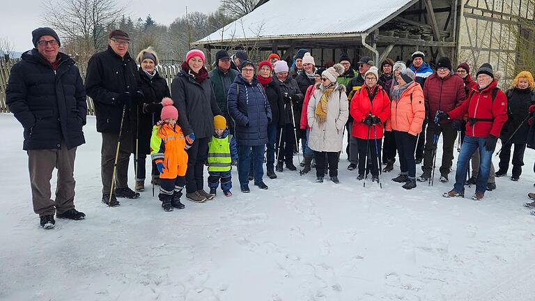 Die Teilnehmer an der Winterwanderung des Obst- und Gartenbauvereins Euerbach.