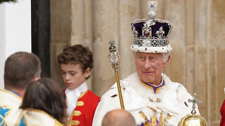 Krönung von König Charles III.       -  Großbritanniens König Charles III. nach der Krönungszeremonie.