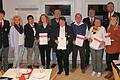 Bei den Ehrungen der BRK-Bereitschaft Bergtheim. Von links: Stellvertretender Bereitschaftsleiter Jannik Freibott vom BRK in Bergtheim, Bürgermeisterin Martina Rottmann aus Oberpleichfeld, stellvertretende Kreisbereitschaftsleiterin Elisabeth Böhm, Sandra Bauer, Bürgermeister Konrad Schlier aus Bergtheim, Hannelore Krämer, Günter Krämer, Bereitschaftsleiter Markus Bauer Christine Krämer, Kreisbereitschaftsleiter Martin Falger und Jessica Scheller.