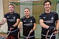 Stiegen über die Aufstiegsrunde in die Radball-Bayernliga auf (von links): Johannes Braun, Henry Spiegel und Michael Krippendorf vom RSV Solidarität Waldbüttelbrunn.