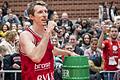 Skyler Bowlin nach dem 100:93-Hinspielsieg gegen Bonn als 'Humba'-Einstimmer