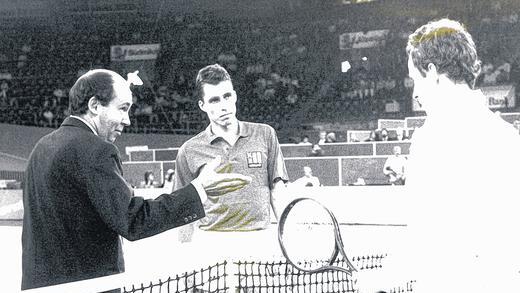 Hier geht's lang: Mander mit Ivan Lendl und John McEnroe (rechts) in Stuttgart.