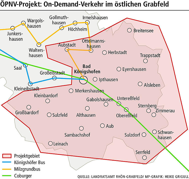 ÖPNV per App und Telefon: Busse auf Zuruf sollen ab September im Grabfeld fahren