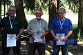 Siegerehrung 2024 der Bayerischen Meisterschaft Armbrust 30 Meter National Scheibe (von links): Wolfgang Meckel (2. Platz), Sieger Hans Zitzmann, Werner Ulbrich (3. Platz).