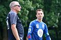Konnten mit dem letzten Spiel der Feldsaison 2023 nicht zufrieden sein: Trainer Joachim (links) und Spieler Fabian Sagstetter vom TV Oberndorf.