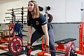 Die Würzburgerin Lisa Schlagbauer vom Verein Powerlifting Würzburg beim ihrer Lieblingsdisziplin des Equipped Kraftdreikampfs, dem Heben.&nbsp;